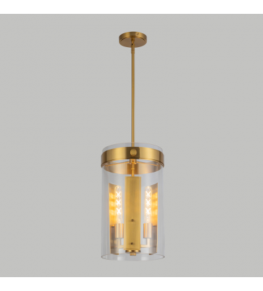 Dahlia 3 Light Pendant, Brushed Brass-(AC10051BR)-Artcraft Dahlia 3 Light Pendant, Brushed Brass-(AC10051BR)-Artcraft