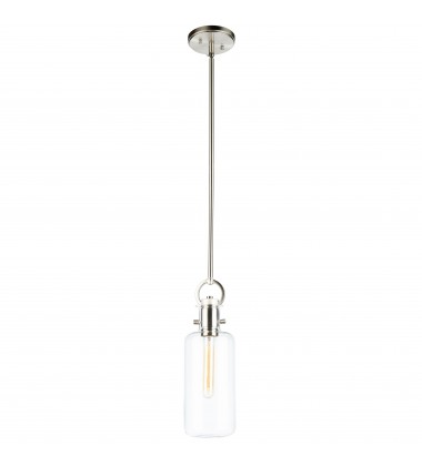  Single Large Glass Clear Pendant-(AC10121SN)-Artcraft