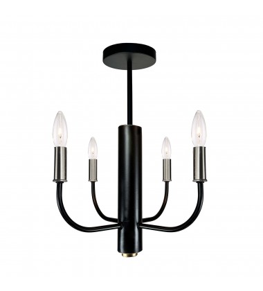  Avalon 4 Light Semi Flushmount Brushed Nickel & Black-(AC10624BN)-Artcraft