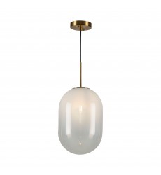  Vita Collection 1-Light Pendant White and Brass-(AC10630BR)-Artcraft