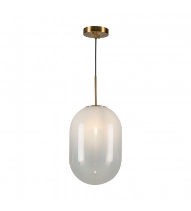  Vita Collection 1-Light Pendant White and Brass-(AC10630BR)-Artcraft