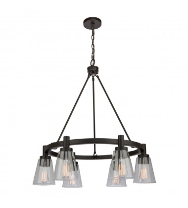 Clarence 6-Light Chandelier-(AC10765OB)-Artcraft Clarence 6-Light Chandelier-(AC10765OB)-Artcraft