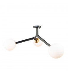  Ravello 3 Light Semi-Flush Mount (Black & Harvest Brass)-(AC10973VB)-Artcraft