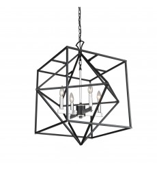 Roxton 4 Light Chandelier (Matte Black & Polished Nickel)-(AC11204PN)-Artcraft Roxton 4 Light Chandelier (Matte Black & Polished Nickel)-(AC11204PN)-Artcraft