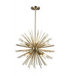  Sunburst  8 Light Chandelier (Satin Brass)-(AC11443)-Artcraft