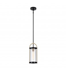 Bonita Collection 1-Light Pendant Black and Brushed Brass-(AC11511BB)-Artcraft Bonita Collection 1-Light Pendant Black and Brushed Brass-(AC11511BB)-Artcraft