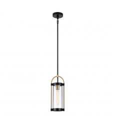  Bonita Collection 1-Light Pendant Black and Brushed Brass-(AC11511BB)-Artcraft
