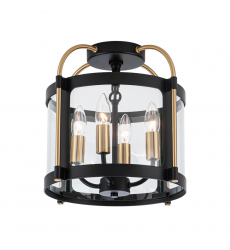 Bonita Collection 4-Light Flush Mount Black and Brushed Brass-(AC11513BB)-Artcraft