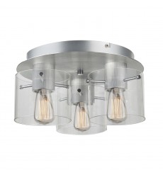  Henley 3 Light Flush Mount (Brushed Aluminum)-(AC11524CL)-Artcraft