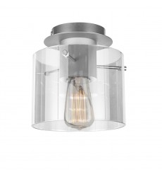  Henley 1 Light Flush Mount (Brushed Aluminum)-(AC11525CL)-Artcraft