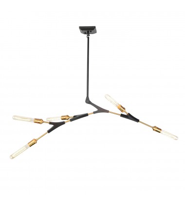  Filiali 5 Light Chandelier (Black & Harvest Brass)-(AC11535)-Artcraft