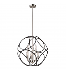  Sorrento 2 Tier 6 Light Chandelier (Matte Black & Satin Nickel) AC11566NB - Artcraft