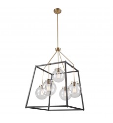 Bridgetown 5 Light Chandelier (Black & Harvest Brass)-(AC11605VB)-Artcraft Bridgetown 5 Light Chandelier (Black & Harvest Brass)-(AC11605VB)-Artcraft