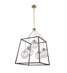  Bridgetown 5 Light Chandelier (Black & Harvest Brass)-(AC11605VB)-Artcraft