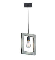  Gatehouse 1 Light Pendant (Beach Wood & Black) AC11651BK - Artcraft