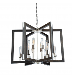 Gatehouse 12 Light Chandelier (Dark Pine & Brushed Nickel) AC11652BN - Artcraft