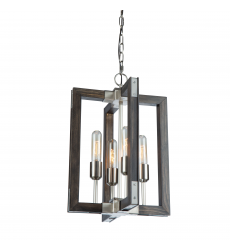  Gatehouse 4 Light Chandelier (Dark Pine & Brushed Nickel) AC11654BN - Artcraft