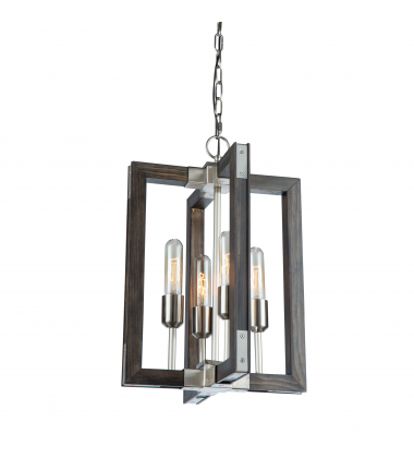  Gatehouse 4 Light Chandelier (Dark Pine & Brushed Nickel) AC11654BN - Artcraft