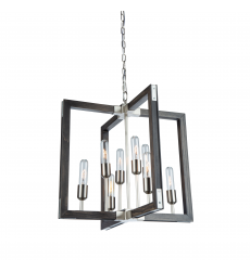  Gatehouse 8 Light Chandelier (Dark Pine & Brushed Nickel) AC11658BN - Artcraft
