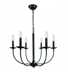 Wrought Iron 6-Light Chandelier AC11676BK - Artcraft  Wrought Iron 6-Light Chandelier AC11676BK - Artcraft