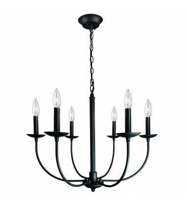 Wrought Iron 6-Light Chandelier AC11676BK - Artcraft  Wrought Iron 6-Light Chandelier AC11676BK - Artcraft