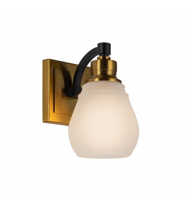  Nelson Collection 1-Light Bathroom Brass & Black-(AC11681BB)-Artcraft