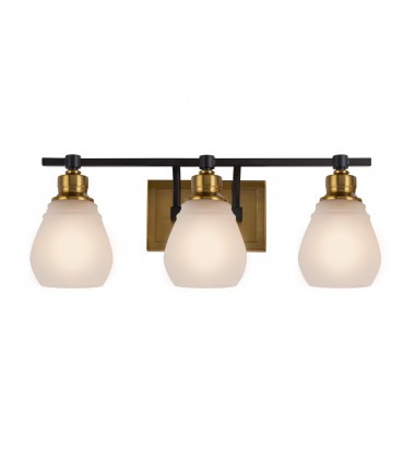  Nelson Collection 3-Light Bathroom Brass & Black-(AC11683BB)-Artcraft