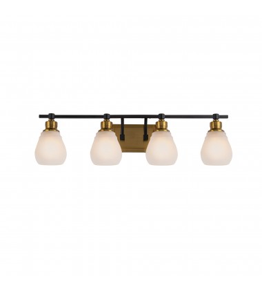  Nelson Collection 4-Light Bathroom Brass & Black-(AC11684BB)-Artcraft
