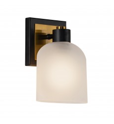  Lyndon Collection 1-Light Bathroom Sconce Black and Brushed Brass-(AC11691BB)-Artcraft