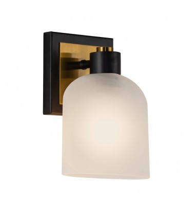  Lyndon Collection 1-Light Bathroom Sconce Black and Brushed Brass-(AC11691BB)-Artcraft