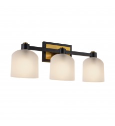  Lyndon Collection 3-Light Bathroom Vanity Black and Brushed Brass-(AC11693BB)-Artcraft