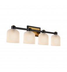  Lyndon Collection 4-Light Bathroom Black and Brushed Brass-(AC11694BB)-Artcraft