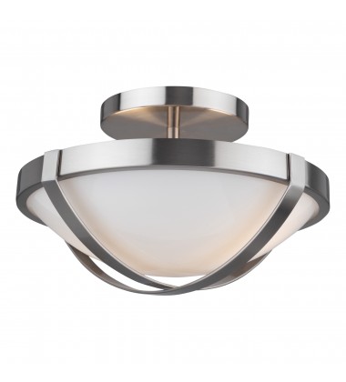 Cara Collection 2-Light Flush Mount, Brushed Nickel-(AC11703BN)-Artcraft Cara Collection 2-Light Flush Mount, Brushed Nickel-(AC11703BN)-Artcraft