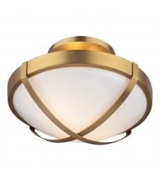  Cara Collection 2-Light Flush Mount, Brushed Brass-(AC11703BR)-Artcraft