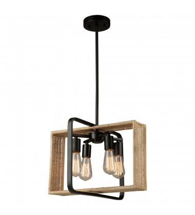  Perris 4 Light Pendant Black-(AC11714BK)-Artcraft