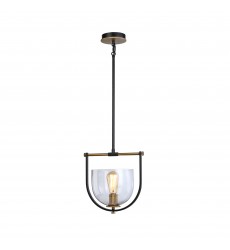 Cheshire Collection 1-Light Pendant, Black & Brass-(AC11741BB)-Artcraft Cheshire Collection 1-Light Pendant, Black & Brass-(AC11741BB)-Artcraft