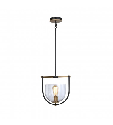 Cheshire Collection 1-Light Pendant, Black & Brass-(AC11741BB)-Artcraft Cheshire Collection 1-Light Pendant, Black & Brass-(AC11741BB)-Artcraft