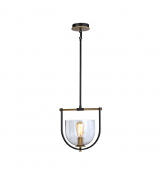  Cheshire Collection 1-Light Pendant, Black & Brass-(AC11741BB)-Artcraft