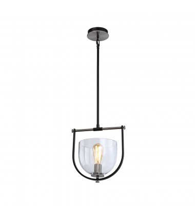 Cheshire Collection 1-Light Pendant, Black & Nickel-(AC11741NB)-Artcraft Cheshire Collection 1-Light Pendant, Black & Nickel-(AC11741NB)-Artcraft