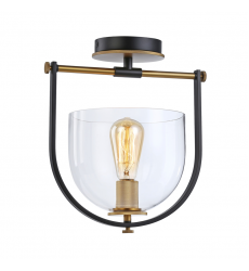  Cheshire Collection 1-Light Semi-Flush Mount, Black & Brass-(AC11743BB)-Artcraft