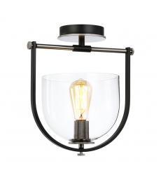  Cheshire Collection 1-Light Semi-Flush Mount, Black & Nickel-(AC11743NB)-Artcraft