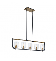  Cheshire Collection 5-Light Island Light, Black & Brass-(AC11745BB)-Artcraft