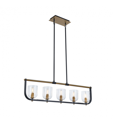 Cheshire Collection 5-Light Island Light, Black & Brass-(AC11745BB)-Artcraft Cheshire Collection 5-Light Island Light, Black & Brass-(AC11745BB)-Artcraft