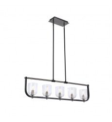  Cheshire Collection 5-Light Island Light, Black & Nickel-(AC11745NB)-Artcraft