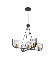  Cheshire Collection 5-Light Chandelier, Black & Brass-(AC11746BB)-Artcraft