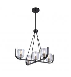  Cheshire Collection 5-Light Chandelier, Black & Nickel-(AC11746NB)-Artcraft