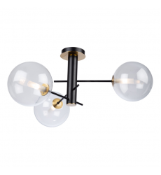  Aurelia Collection 3-Light Semi-Flush Mount, Matte Black & Brass-(AC11763VB)-Artcraft