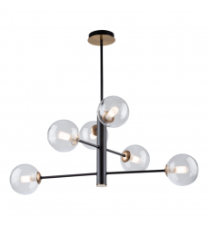  Aurelia Collection 6-Light Chandelier, Matte Black & Brass-(AC11765VB)-Artcraft