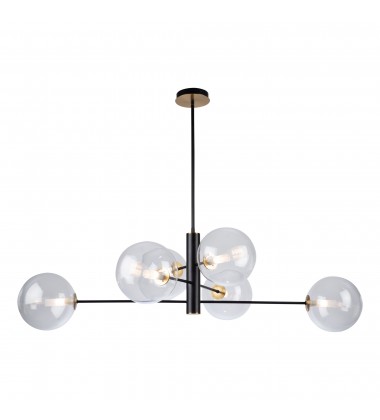  Aurelia Collection 6-Light Chandelier, Matte Black & Brass-(AC11766VB)-Artcraft