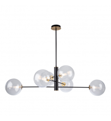  Aurelia Collection 6-Light Chandelier, Matte Black & Brass-(AC11766VB)-Artcraft